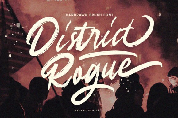 District Rogue: A Cool, Dry Brush Display Font for Creative Impact