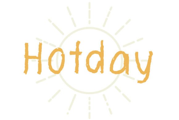 Hot Day: A Handmade Display Font with Outer Notches for Creative Projects