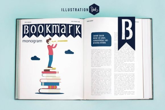 Monogram Font for Modern Bookmark Designs
