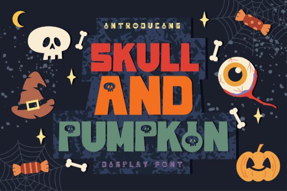 Skull and Pumpkin: A Halloween-Themed Display Font for Creative Designs