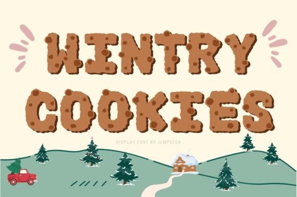 Wintry Cookies: A Festive Display Font for Creative Projects